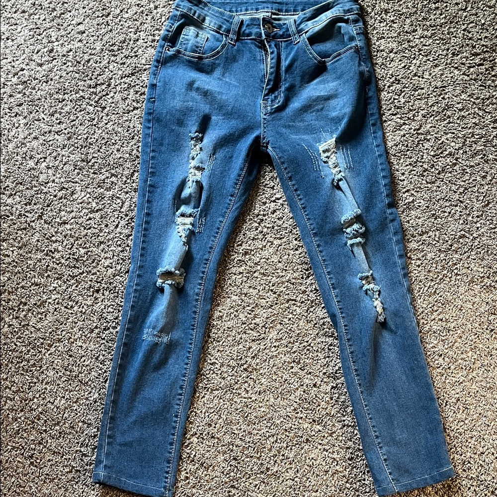 Distressed Blue Women's Jeans